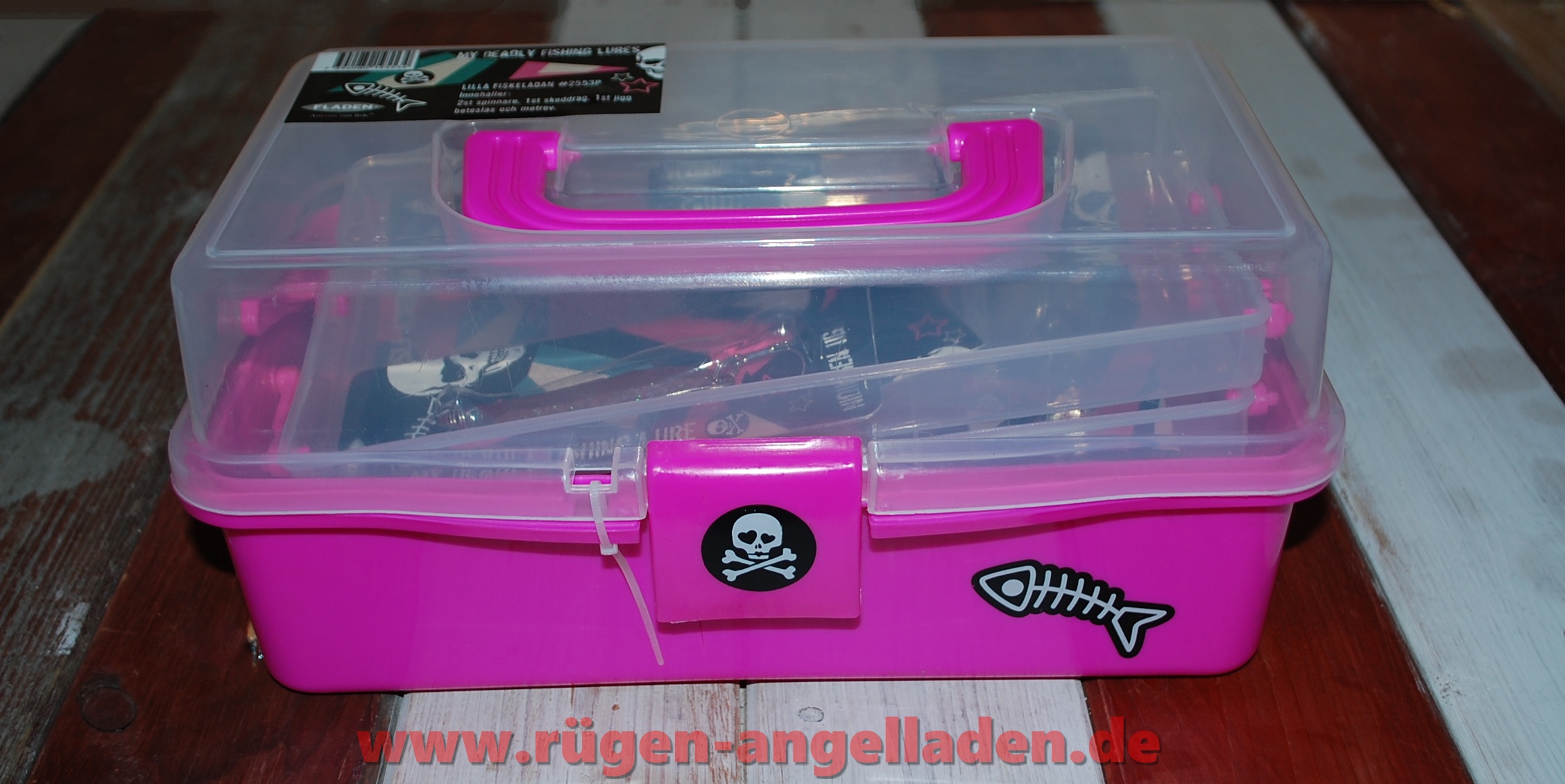 Anglertreff Rügen, Kinder Angelkoffer - Kids Tackle Box - inklusive  Angelzubehör